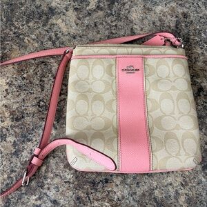Coach Beige and Pink Crossbody Bag